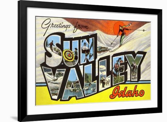 Greetings from Sun Valley, Idaho-null-Framed Premium Giclee Print