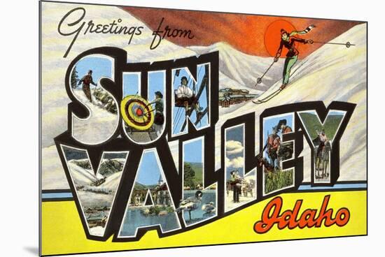 Greetings from Sun Valley, Idaho-null-Mounted Premium Giclee Print