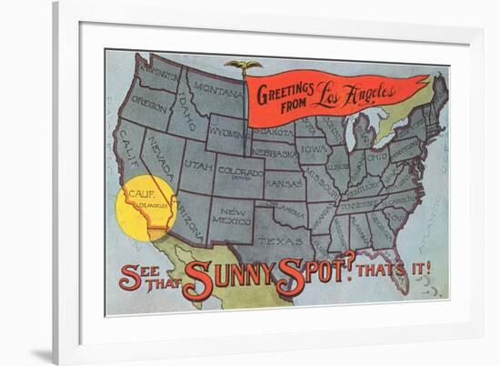 Greetings from Sunny Los Angeles-null-Framed Premium Giclee Print