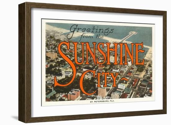 Greetings from Sunshine City, St. Petersburg, Florida-null-Framed Art Print