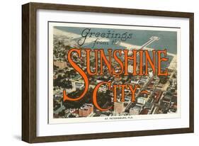 Greetings from Sunshine City, St. Petersburg, Florida-null-Framed Art Print