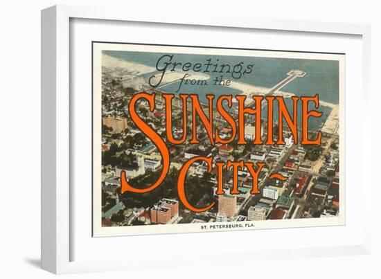 Greetings from Sunshine City, St. Petersburg, Florida-null-Framed Art Print