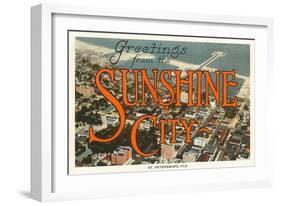 Greetings from Sunshine City, St. Petersburg, Florida-null-Framed Art Print