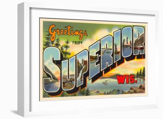 Greetings from Superior, Wisconsin-null-Framed Art Print