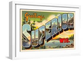 Greetings from Superior, Wisconsin-null-Framed Art Print