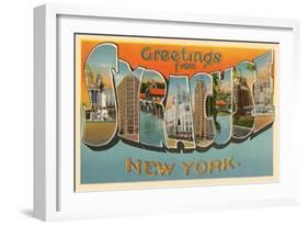 Greetings from Syracuse, New York-null-Framed Art Print