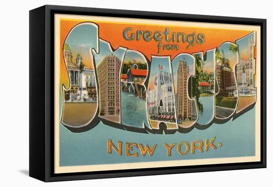 Greetings from Syracuse, New York-null-Framed Stretched Canvas