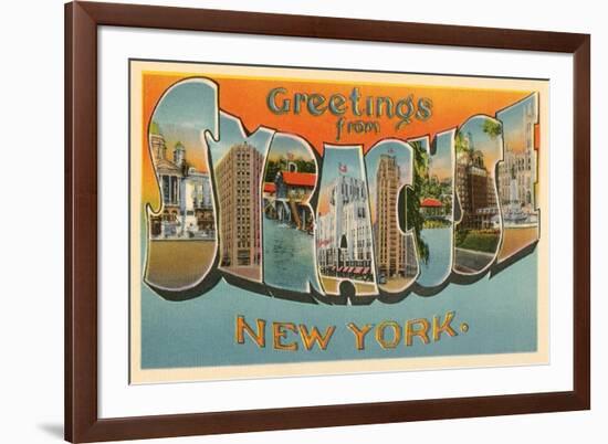 Greetings from Syracuse, New York-null-Framed Premium Giclee Print