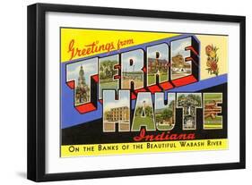 Greetings from Terre Haute, Indiana-null-Framed Art Print