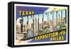 Greetings from Texas Centennial, 1936-null-Framed Stretched Canvas