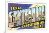 Greetings from Texas Centennial, 1936-null-Framed Art Print