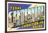 Greetings from Texas Centennial, 1936-null-Framed Art Print