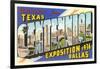 Greetings from Texas Centennial, 1936-null-Framed Art Print