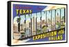 Greetings from Texas Centennial, 1936-null-Framed Stretched Canvas