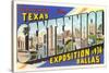 Greetings from Texas Centennial, 1936-null-Stretched Canvas