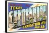 Greetings from Texas Centennial, 1936-null-Framed Stretched Canvas