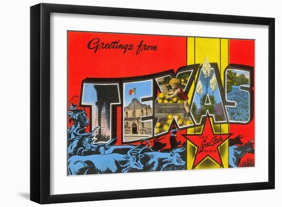 Greetings from Texas, the Lone Star State-null-Framed Giclee Print