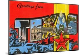 Greetings from Texas, the Lone Star State-null-Mounted Giclee Print