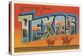 Greetings from Texas v2-Wild Apple Portfolio-Stretched Canvas