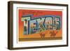 Greetings from Texas v2-Wild Apple Portfolio-Framed Art Print