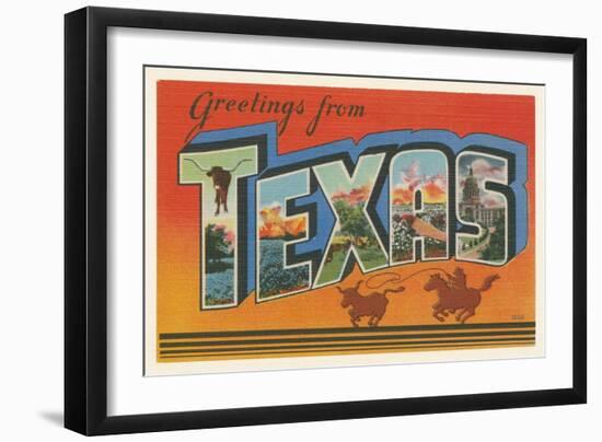 Greetings from Texas v2-Wild Apple Portfolio-Framed Art Print