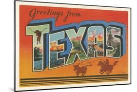 Greetings from Texas v2-Wild Apple Portfolio-Mounted Art Print