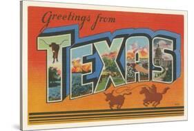Greetings from Texas v2-Wild Apple Portfolio-Stretched Canvas