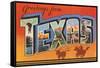 Greetings from Texas-null-Framed Stretched Canvas