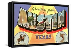 Greetings from Texas-null-Framed Stretched Canvas