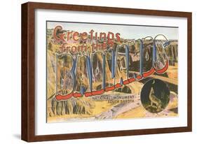 Greetings from the Badlands National Monument, South Dakota-null-Framed Giclee Print