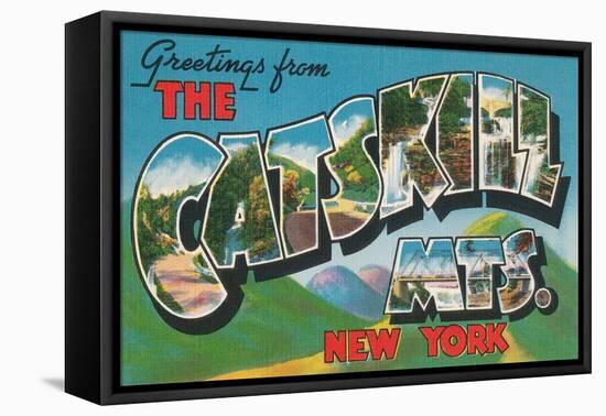 Greetings from the Catskill Mountains, New York-null-Framed Stretched Canvas