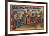 Greetings from the Colorful Southwest - Large Letter Scenes-Lantern Press-Framed Art Print