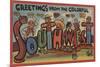 Greetings from the Colorful Southwest - Large Letter Scenes-Lantern Press-Mounted Premium Giclee Print