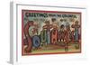 Greetings from the Colorful Southwest - Large Letter Scenes-Lantern Press-Framed Art Print