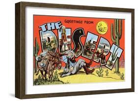 Greetings from the Desert-null-Framed Art Print