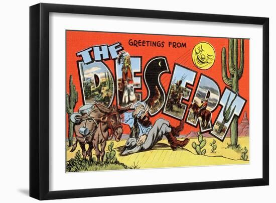 Greetings from the Desert-null-Framed Art Print