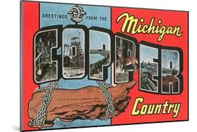 Greetings from the Michigan Copper Country-null-Mounted Giclee Print