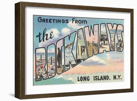 Greetings from the Rockaways, Long Island, New York-null-Framed Giclee Print