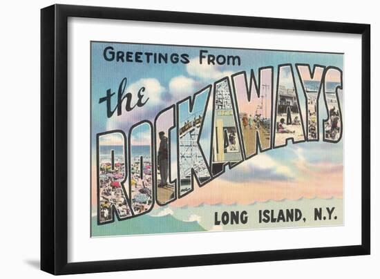 Greetings from the Rockaways, Long Island, New York-null-Framed Giclee Print