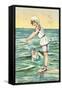 Greetings from the Seaside, Two Victorian Girls-null-Framed Stretched Canvas