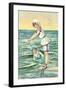 Greetings from the Seaside, Two Victorian Girls-null-Framed Art Print