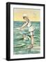 Greetings from the Seaside, Two Victorian Girls-null-Framed Art Print