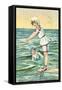 Greetings from the Seaside, Two Victorian Girls-null-Framed Stretched Canvas