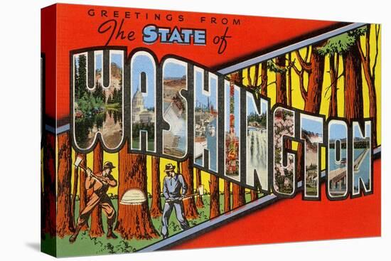 Greetings from the State of Washington-null-Stretched Canvas
