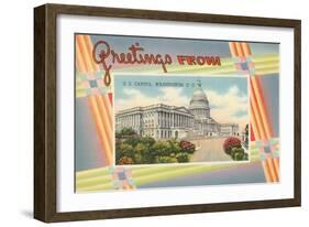 Greetings from the US Capitol-null-Framed Art Print