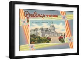 Greetings from the US Capitol-null-Framed Art Print