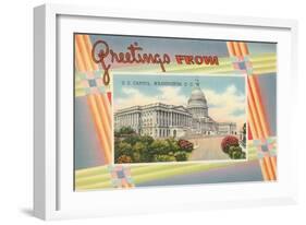 Greetings from the US Capitol-null-Framed Art Print