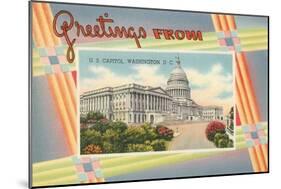 Greetings from the US Capitol-null-Mounted Art Print