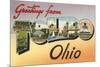Greetings from Toledo, Ohio-null-Mounted Premium Giclee Print