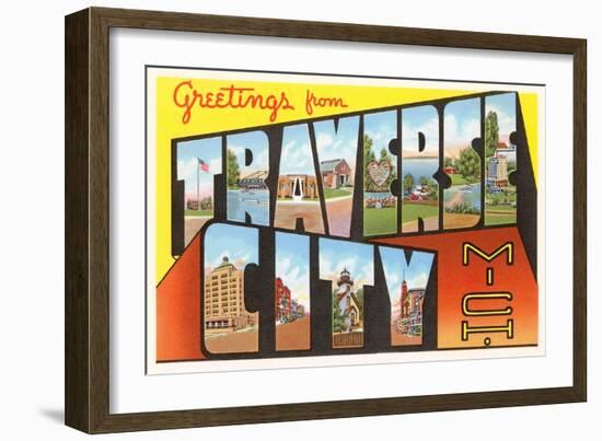 Greetings from Traverse City, Michigan-null-Framed Art Print